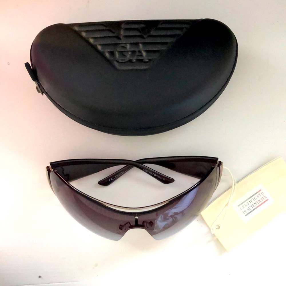 Emporio Armani Black and Brown Sunglasses